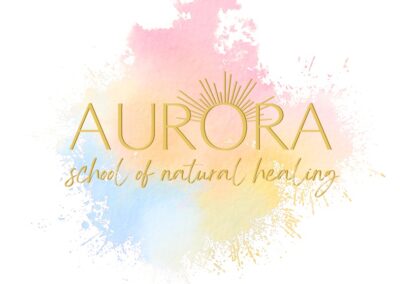 Aurora School of Natural Healing. Community sponsor for HerbFest, a herbal medicine event on the Sunshine Coast. Image is of Aurora Logo