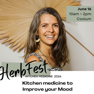 Image of Hannah Moore, speaker at HerbFest, talking about food, herbs and mood and mental well-being. HerbFest community herbal medicine event on the Sunshine Coast. Everyday Empowered